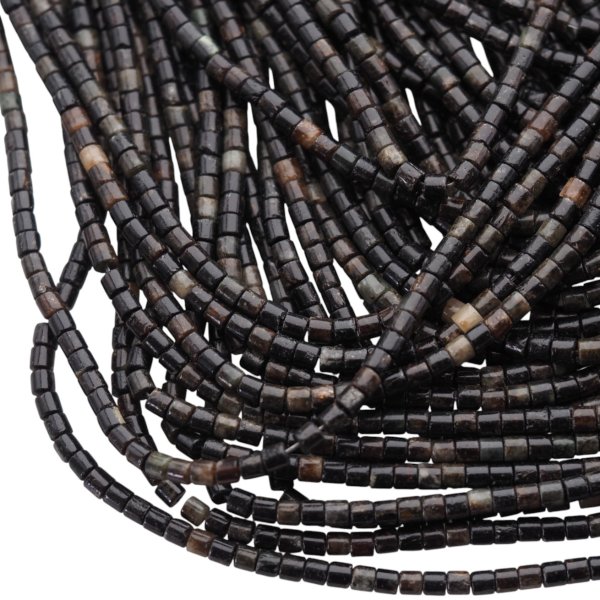 Jaspis cesarski brązowy walce 4x4 mm (sznur 38 cm)