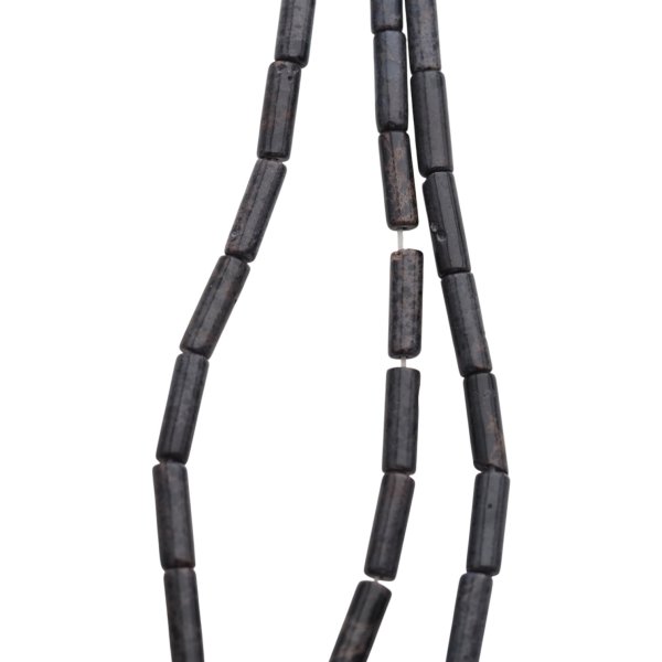 Jaspis cesarski czarny walce 4x13 mm (sznur 37,5 cm)