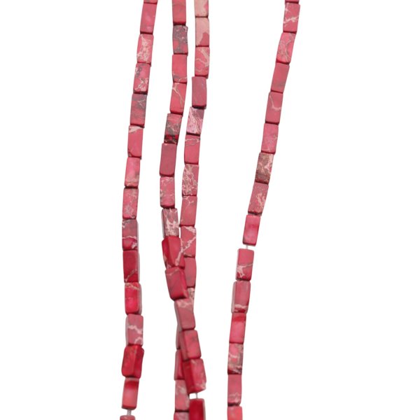 Jaspis cesarski czerwony prostopadłościany 3x6 mm (sznur 37,5 cm)