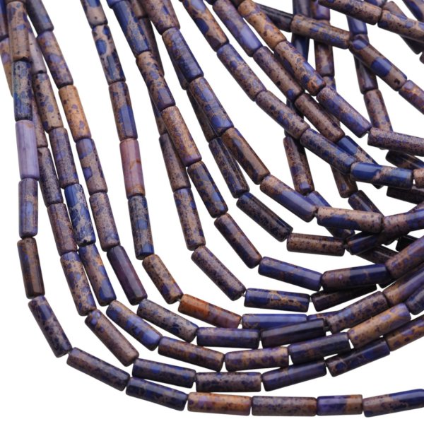 Jaspis cesarski fioletowy walce 4x13 mm (sznur 37,5 cm)