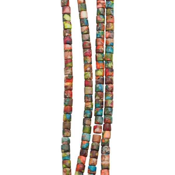 Jaspis cesarski kolorowy walce 4x4 mm (sznur 38 cm)