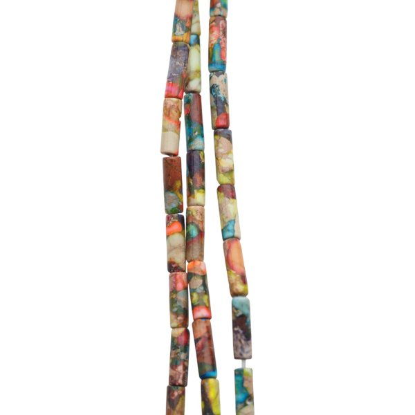 Jaspis cesarski kolorowy walce 4x13 mm (sznur 37,5 cm)