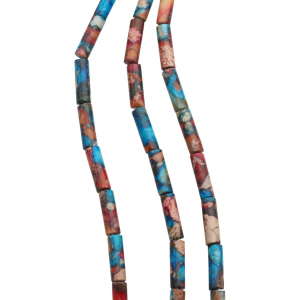 Jaspis cesarski kolorowy walce 4x13 mm (sznur 37,5 cm)