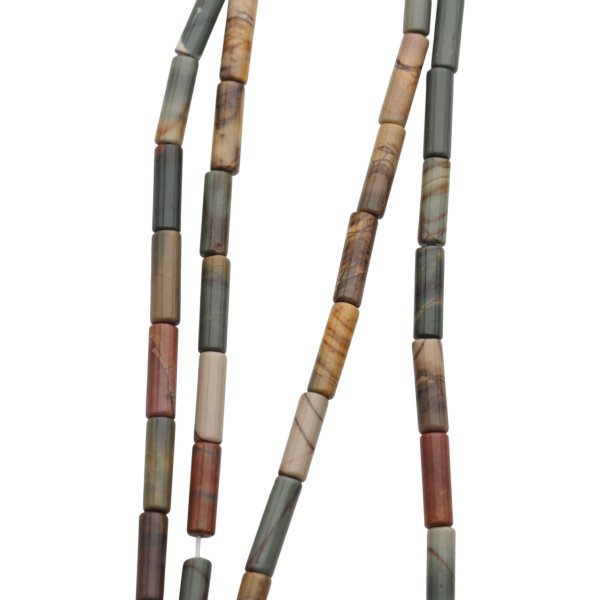 Jaspis cesarski kolorowy walce 4x13 mm (sznur 37,5 cm)