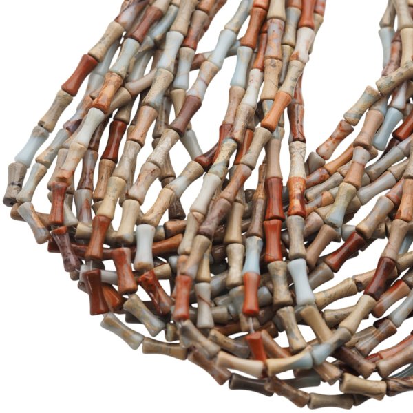 Jaspis cesarski niebieski klepsydry 5x12 mm (sznur 37,5 cm)