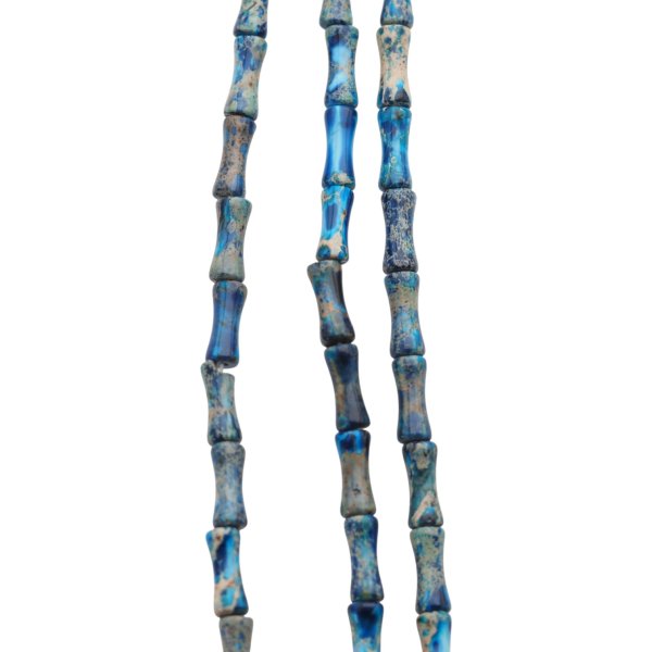 Jaspis cesarski niebieski klepsydry 5x12 mm (sznur 37,5 cm)