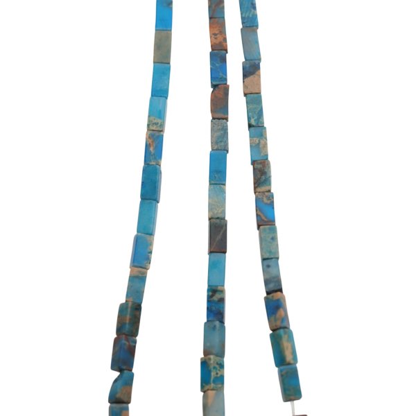 Jaspis cesarski niebieski prostopadłościany 3x6 mm (sznur 37,5 cm)