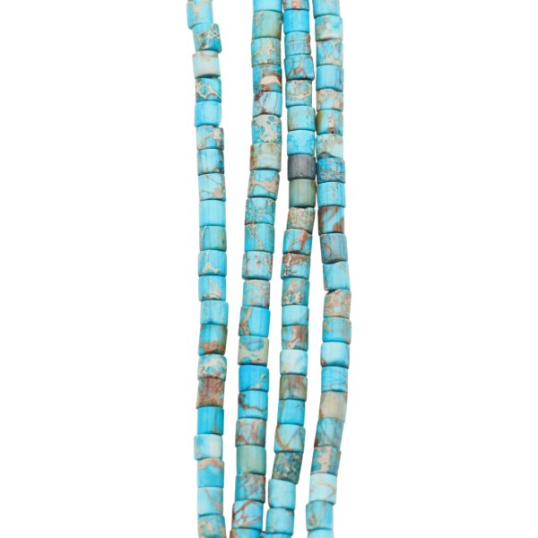 Jaspis cesarski niebieski walce 4x4 mm (sznur 38 cm)