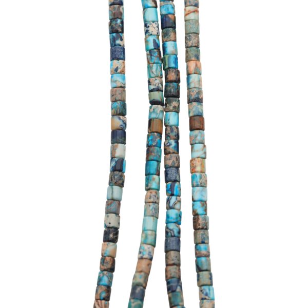 Jaspis cesarski niebieski walce 4x4 mm (sznur 38 cm)