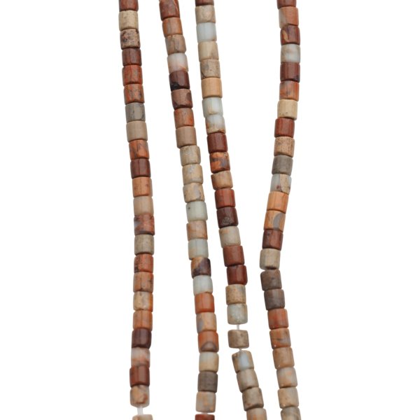 Jaspis cesarski niebieski walce 4x4 mm (sznur 38 cm)