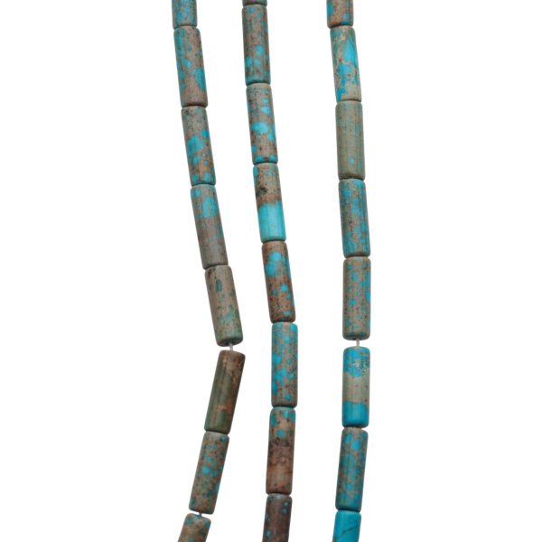 Jaspis cesarski niebieski walce 4x13 mm (sznur 37,5 cm)