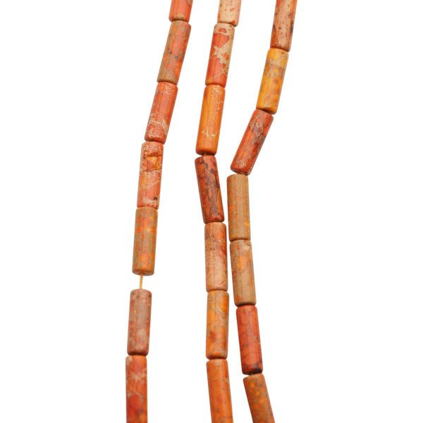 Jaspis cesarski pomarańczowy walce 4x13 mm (sznur 37,5 cm)