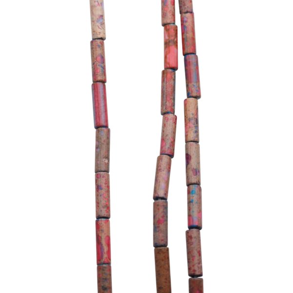 Jaspis cesarski różowy walce 4x13 mm (sznur 37,5 cm)