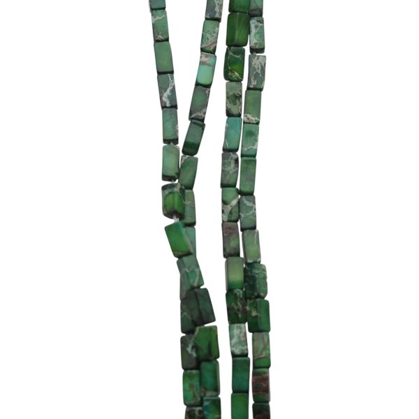 Jaspis cesarski zielony prostopadłościany 3x6 mm (sznur 37,5 cm)
