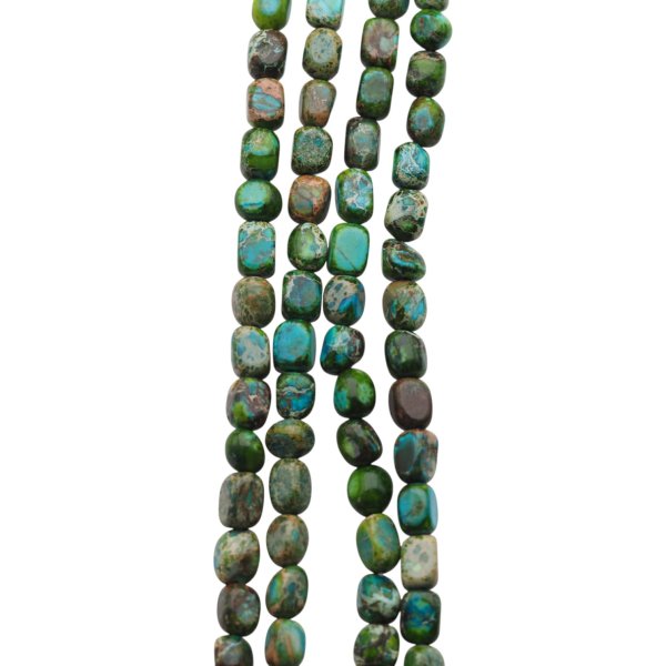 Jaspis cesarski zielony zaokrąglone prostopadłościany 5x7 mm (sznur 37,5 cm)