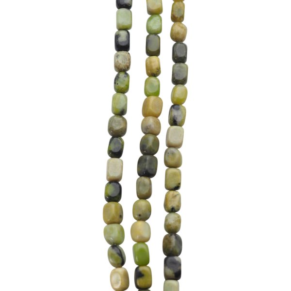 Jaspis cesarski zielony zaokrąglone prostopadłościany 5x7 mm (sznur 37,5 cm)