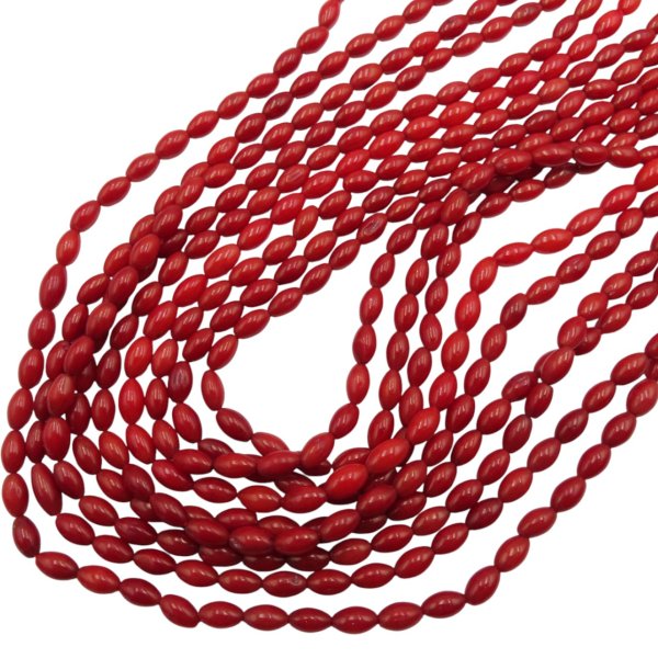 Koral czerwony ryż 4x7 mm (sznur 39cm)