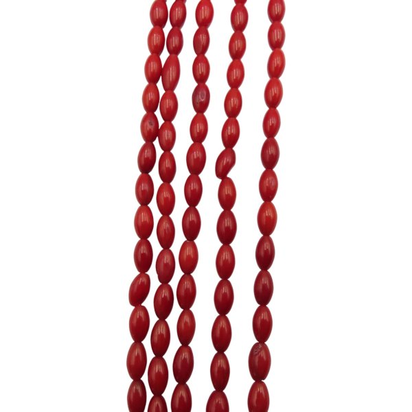 Koral czerwony ryż 4x7 mm (sznur 39cm)