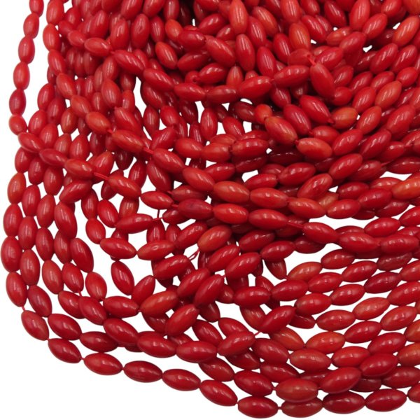Koral czerwony ryż 4x8 mm (sznur 38,5 cm)