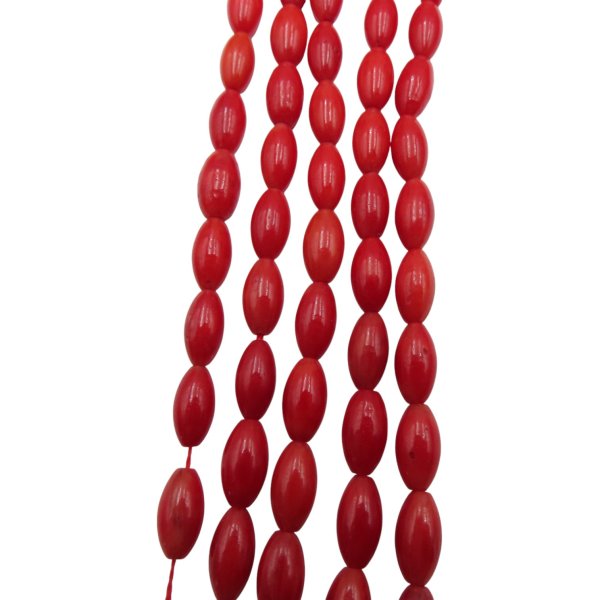 Koral czerwony ryż 4x8 mm (sznur 38,5 cm)