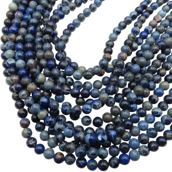 Jaspis cesarski niebieski kulki 4, 6, 8 lub 10 mm (sznur)