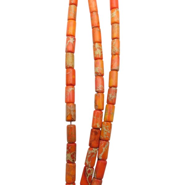 Jaspis cesarski pomarańczowy walce 4x8 mm (sznur 37,5 cm)