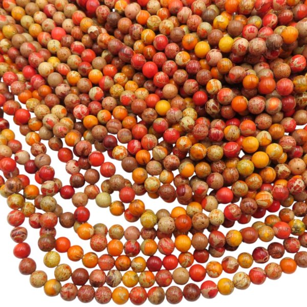 Jaspis cesarski pomarańczowy kulki 4, 6, 8 lub 10 mm (sznur)