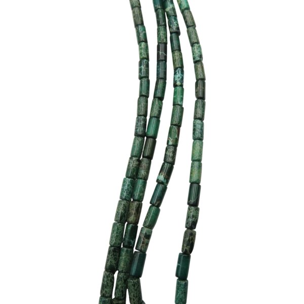 Jaspis cesarski zielony walce 4x8 mm (sznur 37,5 cm)