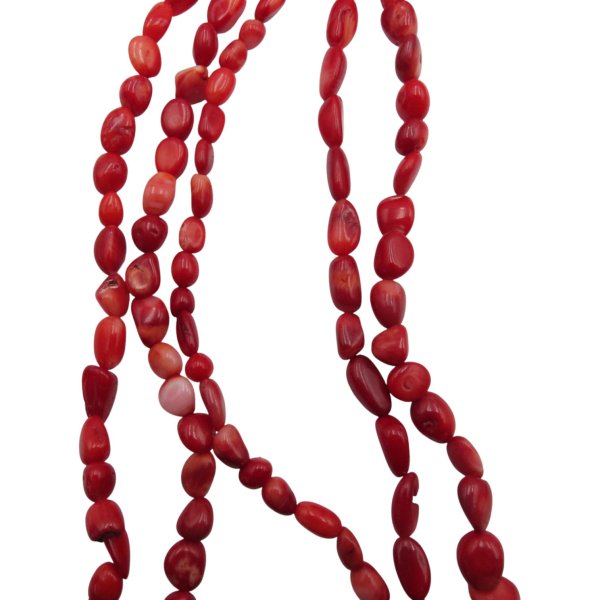 Koral czerwony kamyki 6-10 (sznur 39,5 cm)