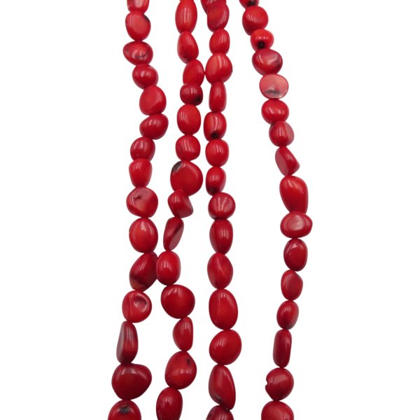 Koral czerwony kamyki 8-12 (sznur 39,5 cm)