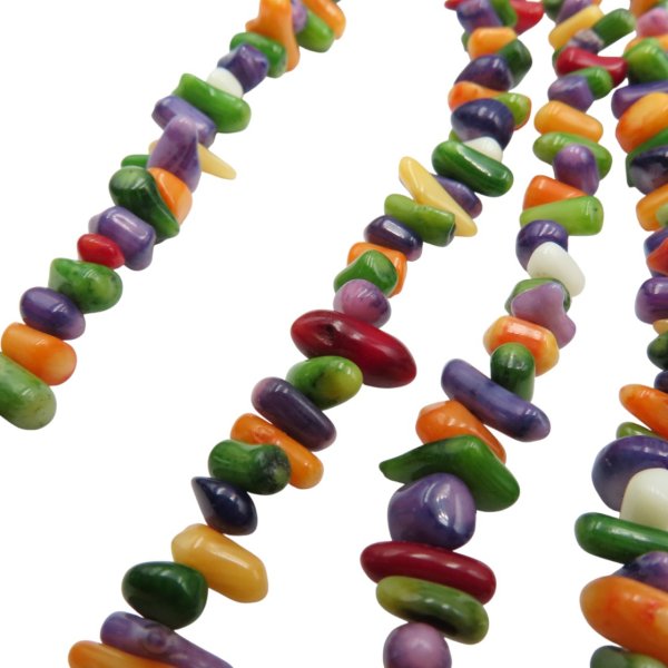 Koral kolorowy patyczki 3-4x6-10 (sznur 39,5 cm)
