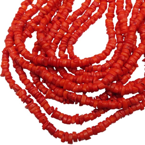 Koral pomarańczowy cięty 8-10x3-5 mm (sznur 39 cm)