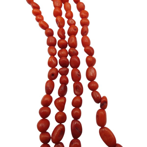 Koral pomarańczowy kamyki 6-10 (sznur 41 cm)