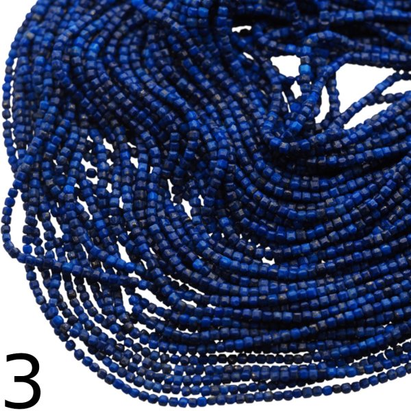 Lapis Lazuli fasetowana kostka 2,5 mm (sznur) (różne warianty i jakość do wyboru)