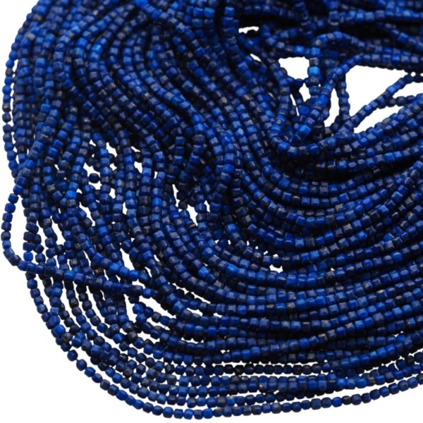 Lapis Lazuli fasetowana kostka 2,5 mm (sznur) (różne warianty i jakość do wyboru)