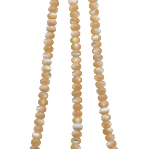 Muszla beżowa - oponki 4x3 mm (sznur 40 cm)