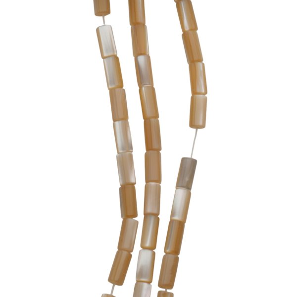 Muszla brązowa - walce 4x8 mm (sznur 40 cm)
