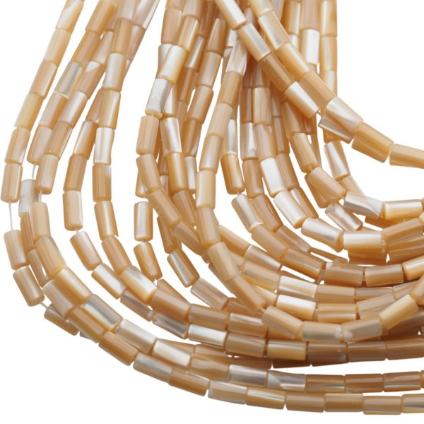 Muszla brązowa - walce 4x8 mm (sznur 40 cm)