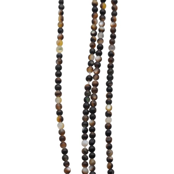 Muszla czarna - polerowane kulki 2 mm (sznur 37,5 cm)