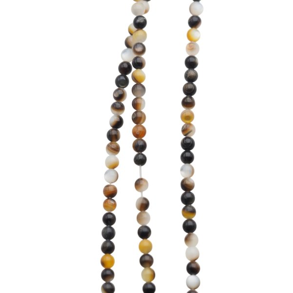 Muszla czarna - polerowane kulki 3 mm (sznur 38 cm)