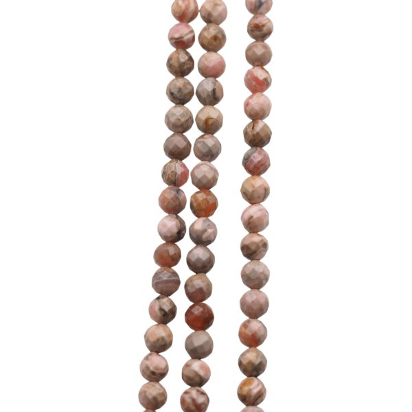 Rodochrozyt fasetowany - kulki 5 mm (sznur 39cm)