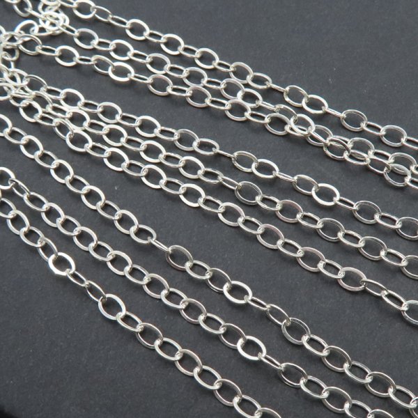 Srebro Ag  - Łańcuch oczka 4x3mm (20cm)
