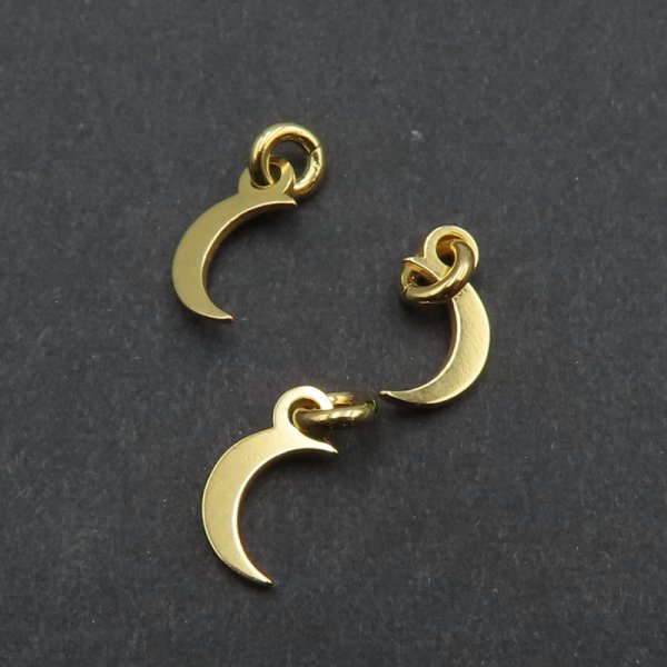 Srebro Złocone Ag - zawieszka księżyc 7,8x3,8 mm