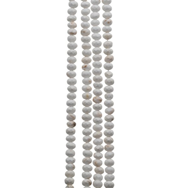 Turkus (howlit) 4x3 fasetowany biały (sznur)