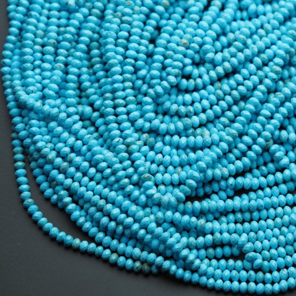 Turkus 4x3 fasetowany niebieski (sznur)