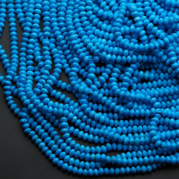 Turkus 4x3 fasetowany niebieski (sznur)