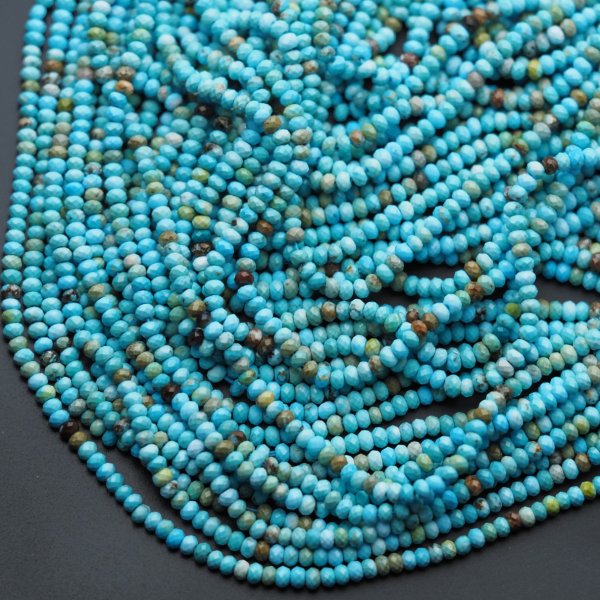 Turkus (howlit) fasetowane walce 2x3 mm (sznur)