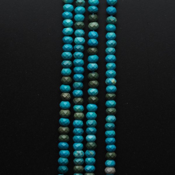 Turkus fasetowane oponki 2x3 mm (sznur)