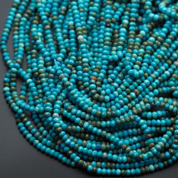 Turkus fasetowane oponki 2x3 mm (sznur)