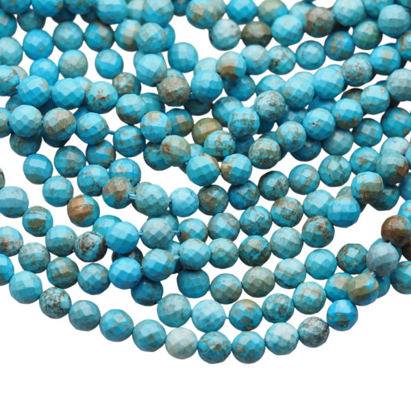 Turkus kulka fasetowany 8mm naturalny (sznur)